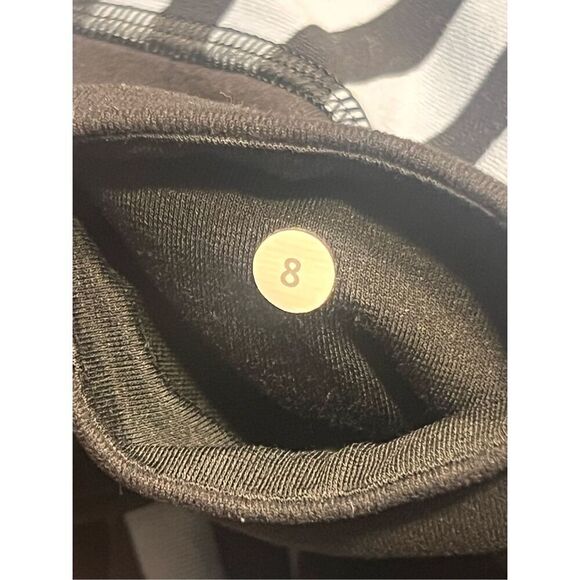 lululemon Wunder Under Crop size 8 black periwinkle striped leggings yoga - Picture 5 of 5